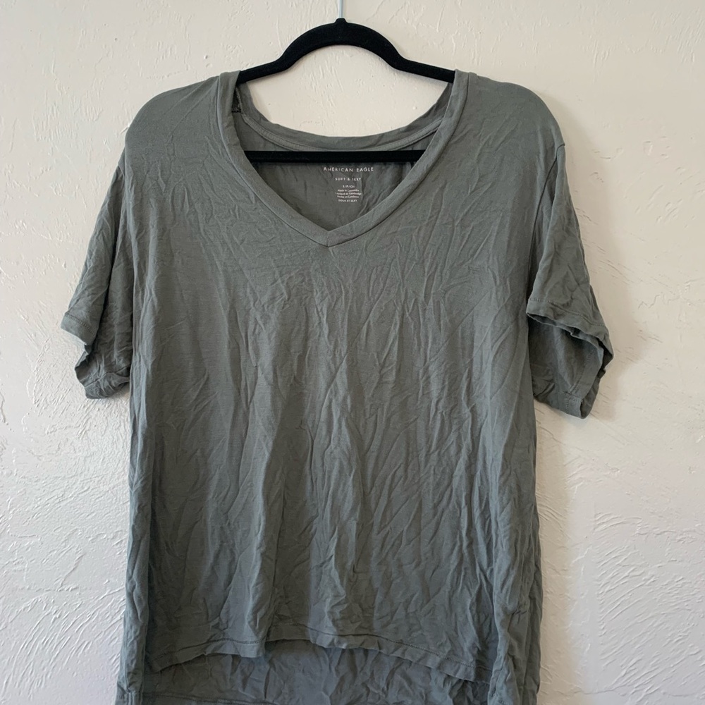 American Eagle Outfitters Green Relaxed Short Sleeve T-Shirt